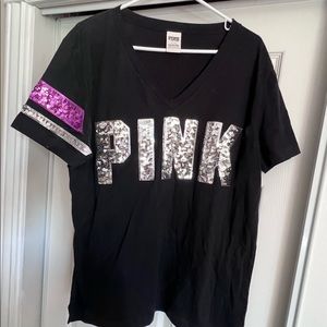 Sequin Pink brand tee